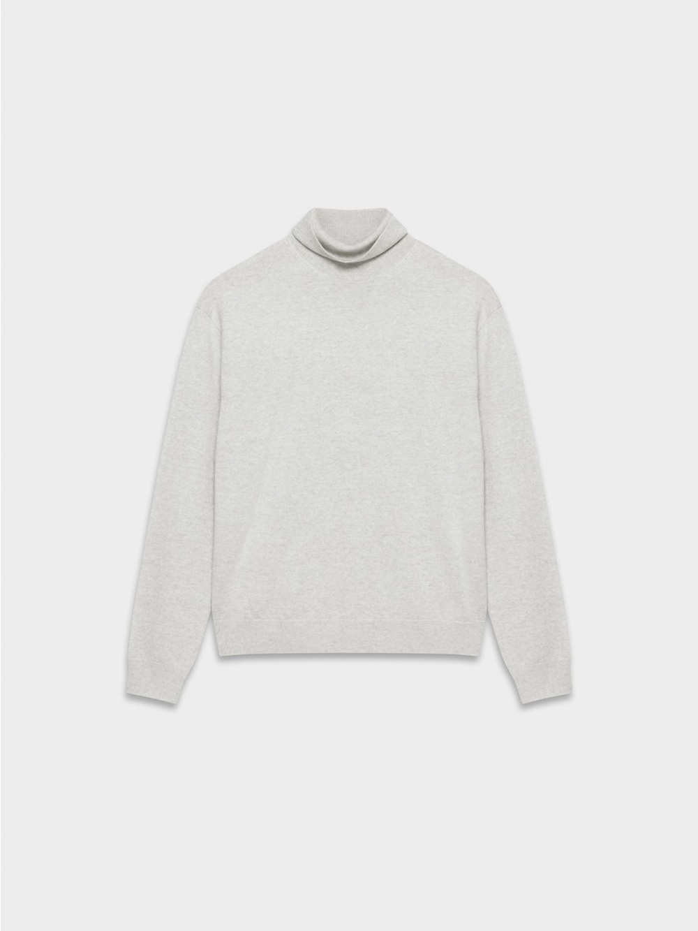 Babaton Light Gray/Cream Merino Turtleneck Sweater